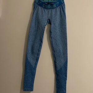 Blue Seamless Gym Shark Leggings
